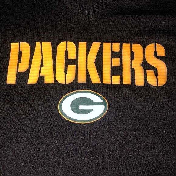 Team Apparel Green Bay Packers V-Neck Athletic Shirt Women’s Medium - Picture 2 of 5